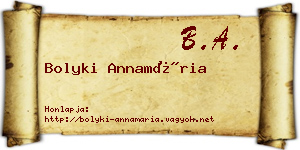 Bolyki Annamária névjegykártya
